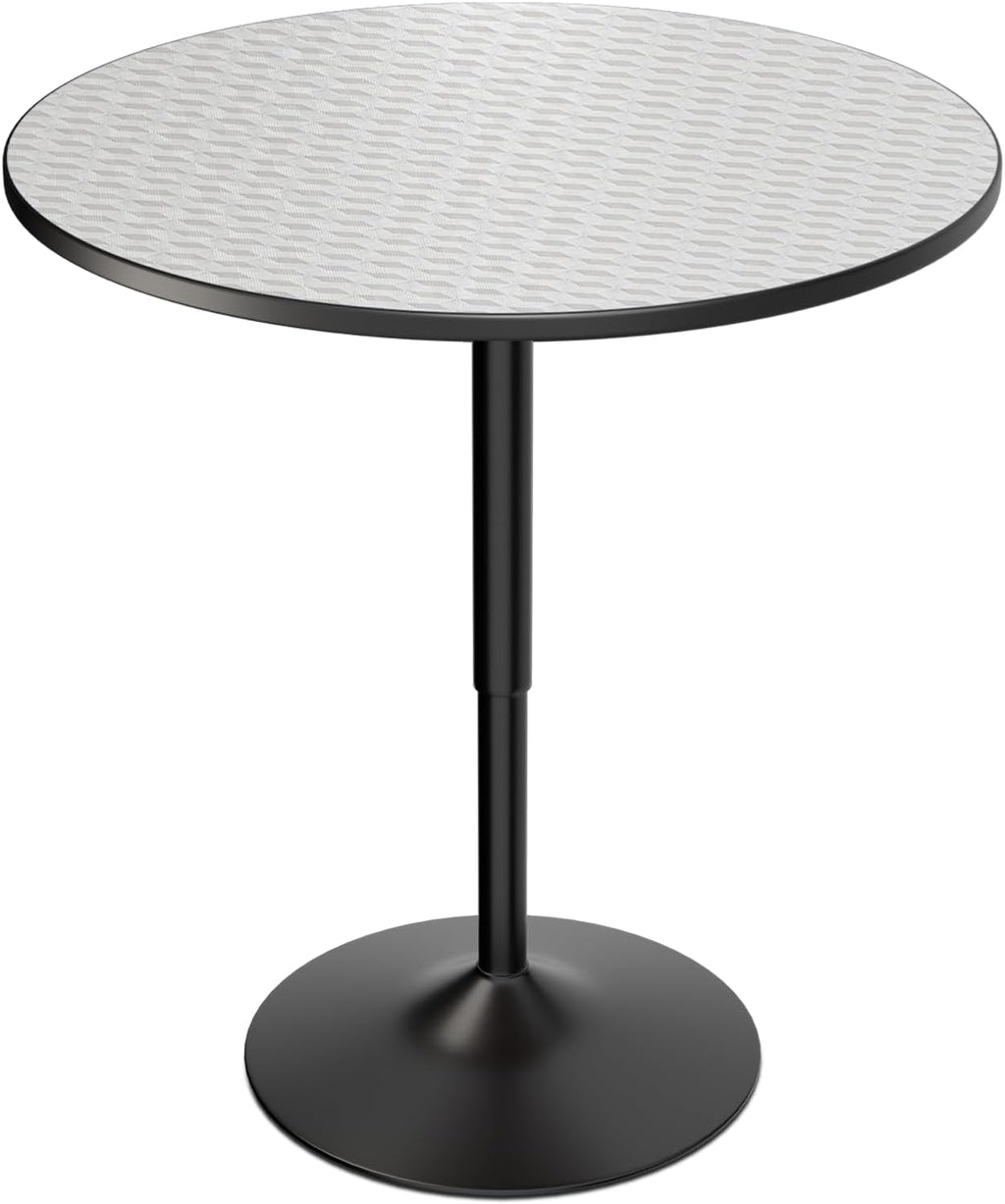 Magshion 31" Round Bar Table Height Adjustable 26"-35" Pub Table with Enlarged Base for Living Room Patio Bistro Café, Silver