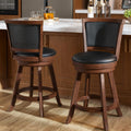 Bar Stools Set of 2, 24" Counter Height Island Chairs, Walnut