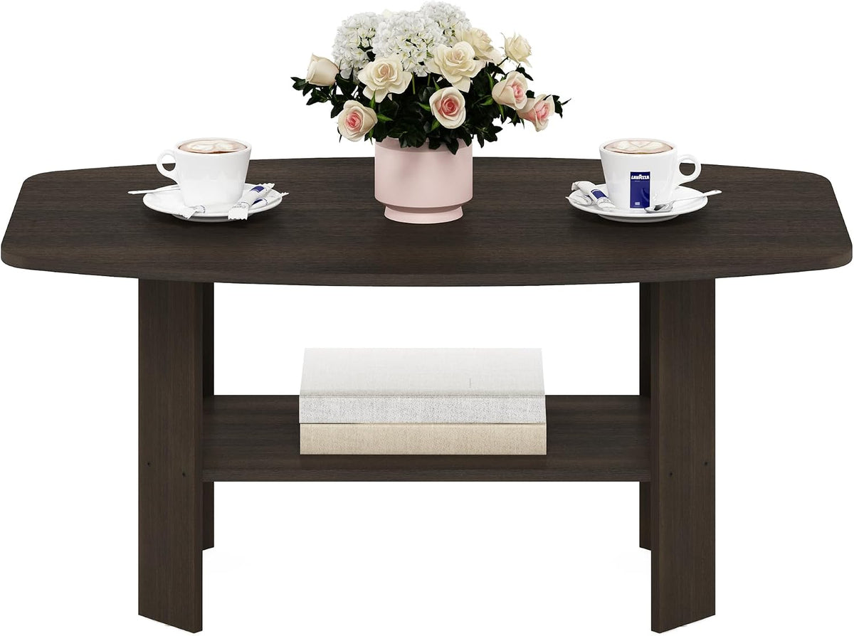 Furinno Simple Design Coffee Table, Dark Brown