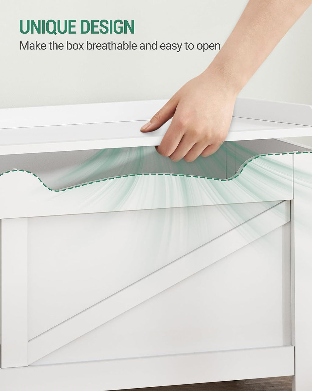 Hzuaneri 47.2" Wooden Storage Chest Extra Large | 59 Gal | White