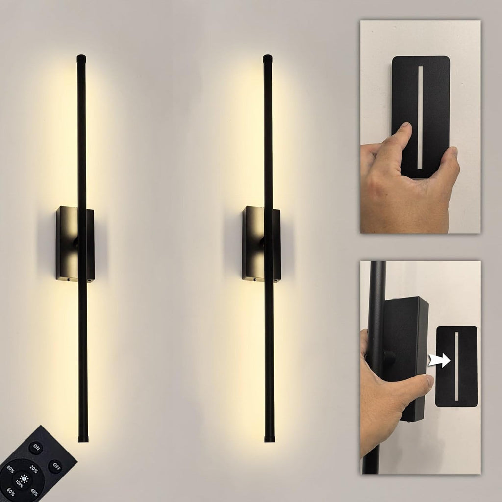 Peel and Stick on Battery Operated Wall Sconces Set of 2