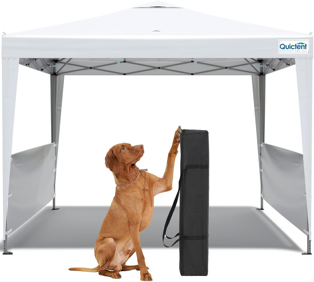 Quictent 10x10 Pop Up Canopy Tent with Half Sidewall