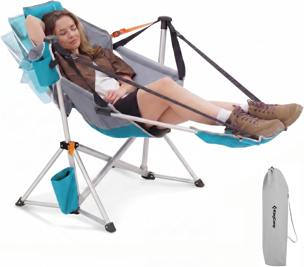 KingCamp Hammock Chair with Footrest, Heavy Duty Swinging Chairs 400lbs