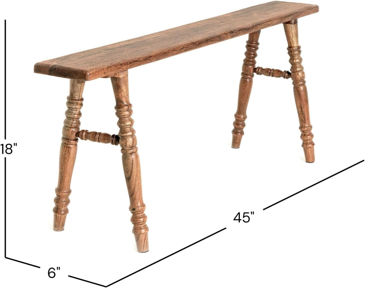 east at main skinny wood bench, narrow solid shown in use