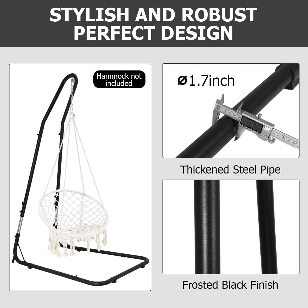 FDW Adjustable Hammock Chair Stand Hammock Stand Only Hanging Chair Stand Swing Chair Stand for Indoor/Outdoor Patio Yard