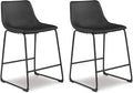 Signature Design by Ashley Counter Height Bar Stool, Set of 2, Black