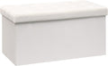 B FSOBEIIALEO Folding Storage Ottoman, 31.5" Long Ottomans Bench, White