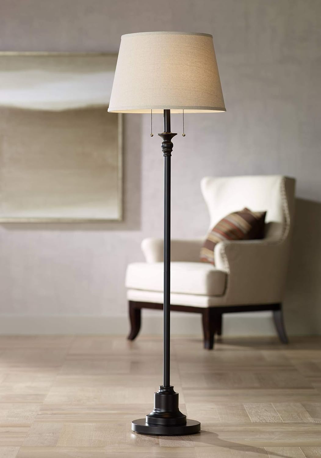 Possini Euro Design Spenser 58" Tall Oiled Bronze Traditional Floor Lamp