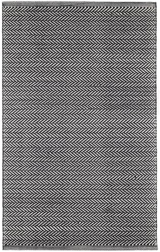 Dash & Albert Herringbone Black/Ivory Indoor/Outdoor Rug, 7'6"x9'6"