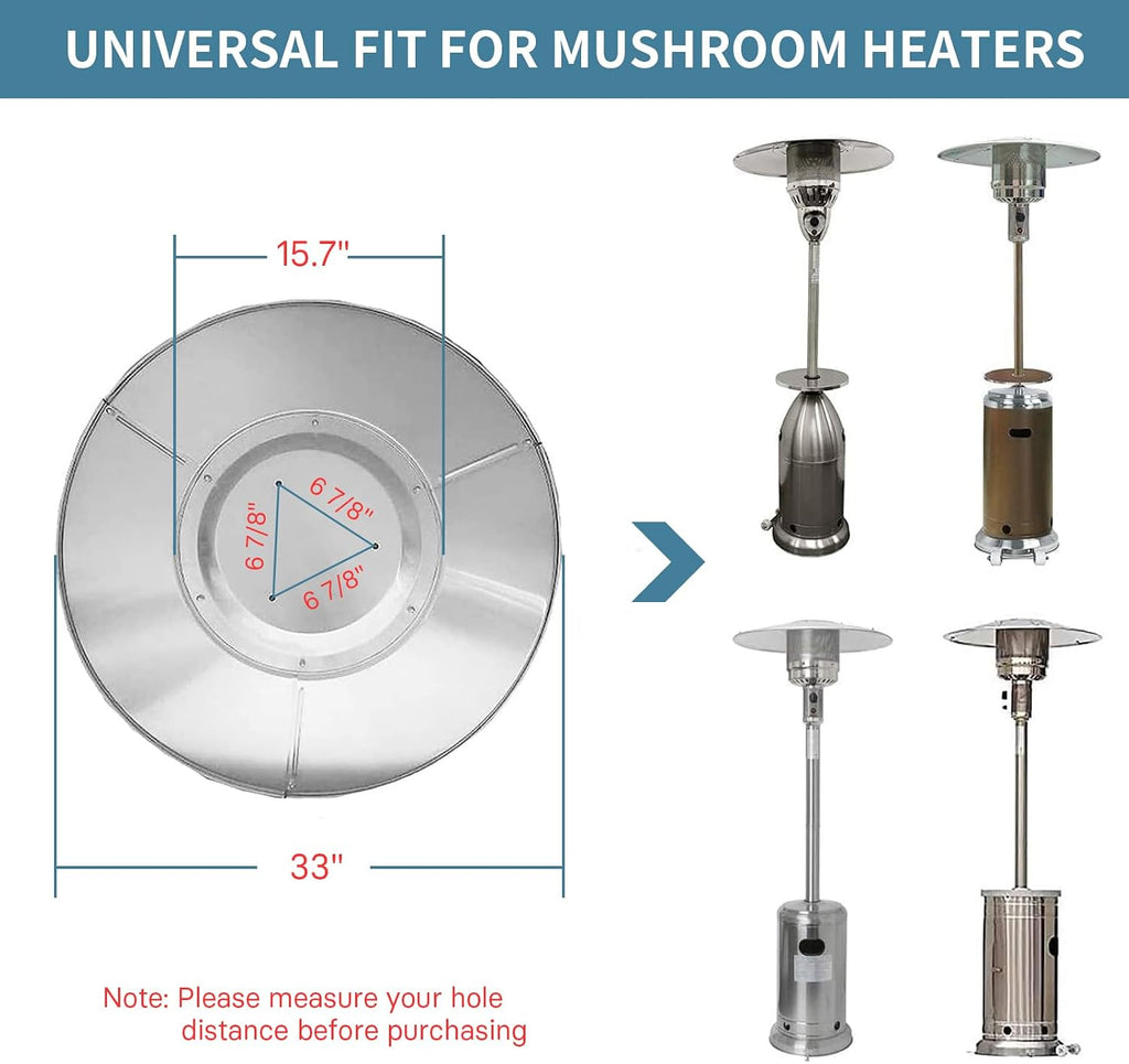 Kisworm 2 Units Patio Heater Heat Reflector Shield, Replacement Dome Part for Outdoor Heaters
