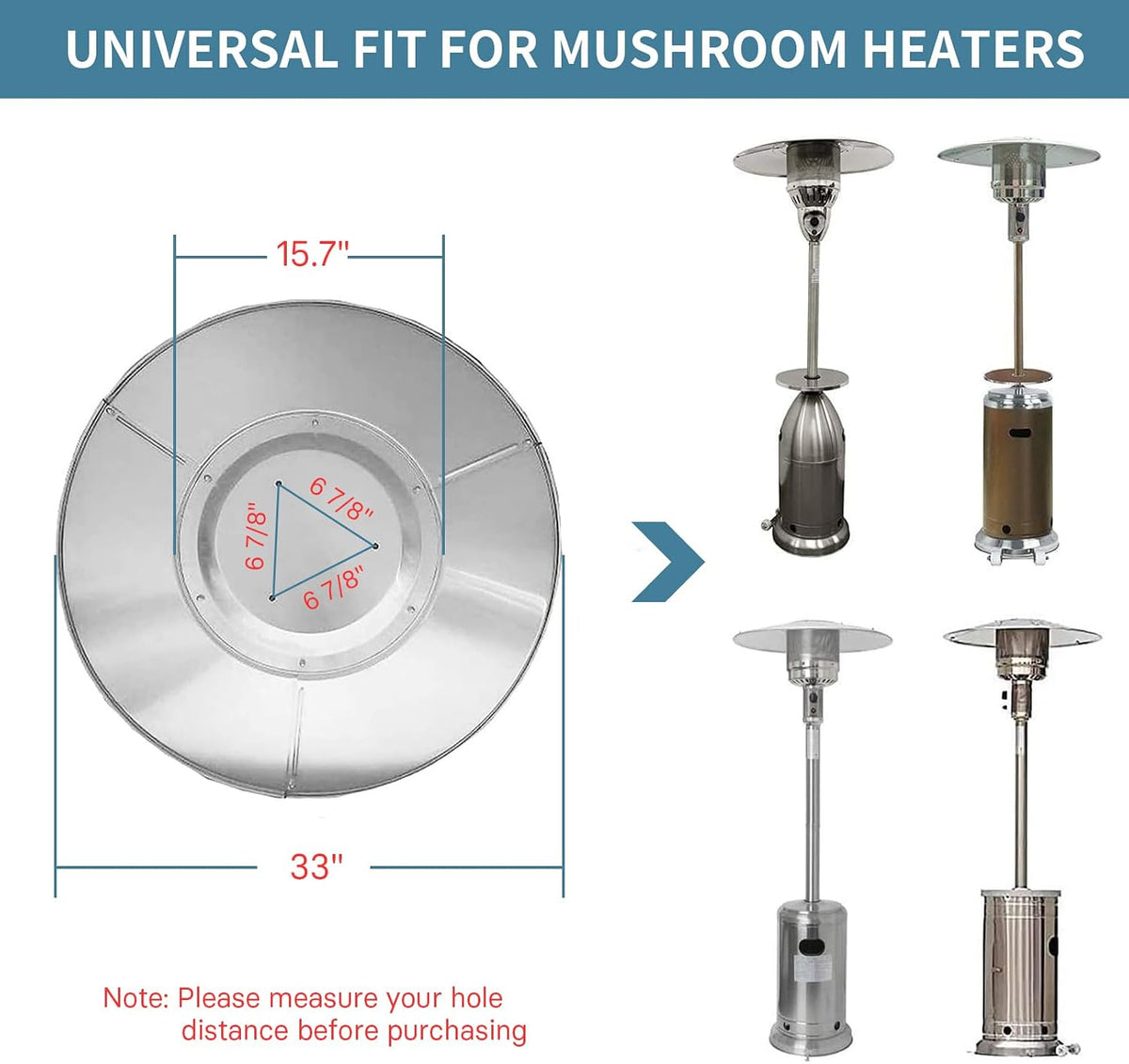 Kisworm 2 Units Patio Heater Heat Reflector Shield, Replacement Dome Part for Outdoor Heaters
