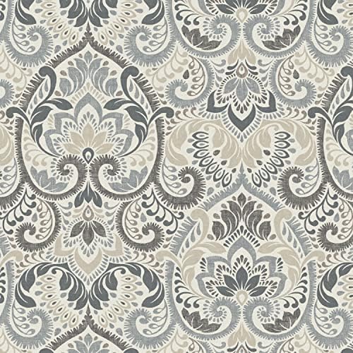 Arden Outdoor Seat Pad Chair Cushion, 21x21, Neutral Damask