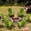 AreShark HDPE Folding Adirondack Chair with Cup Holder, Green