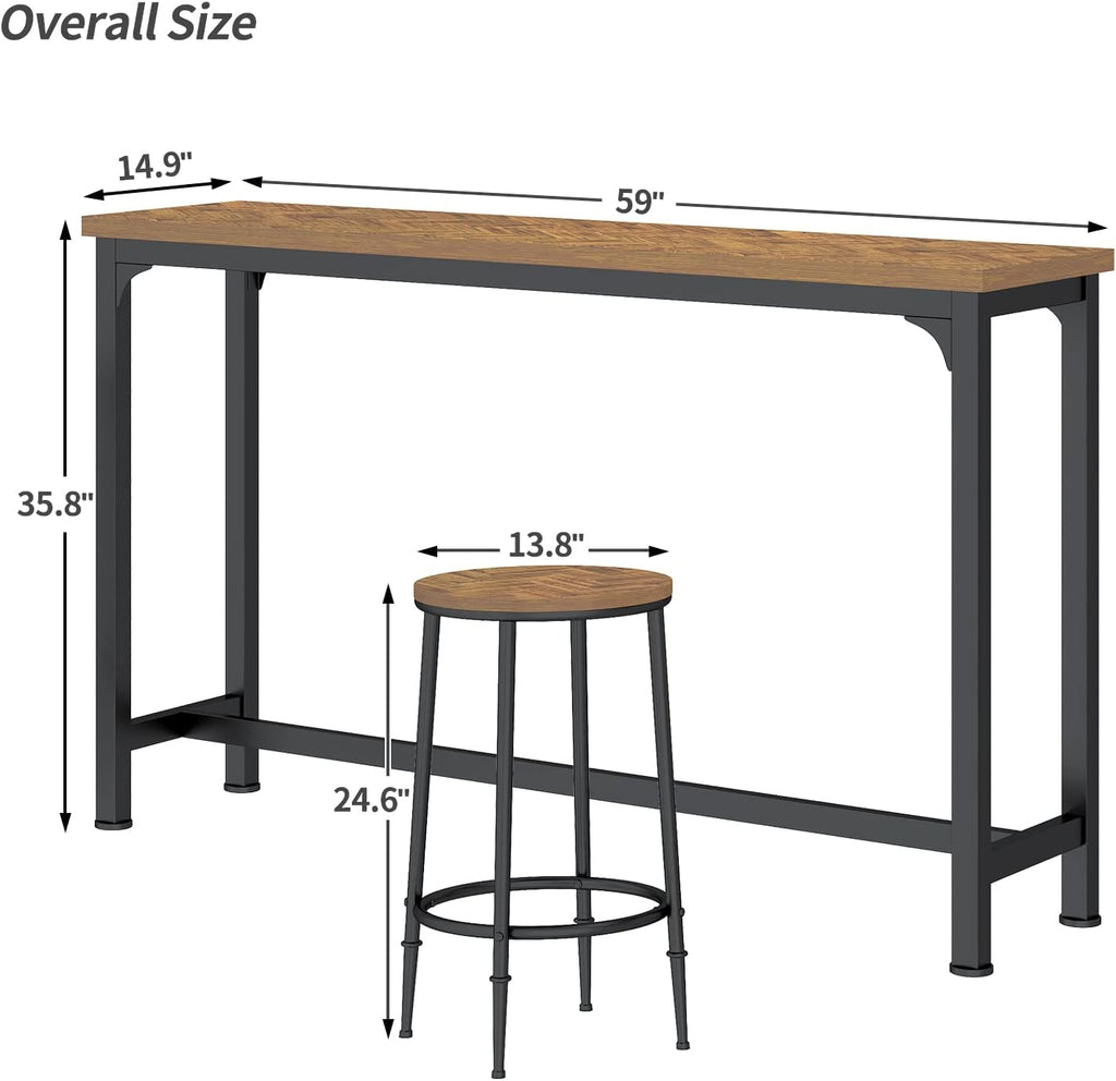 bar table set for 3, 4 piece console, package contents