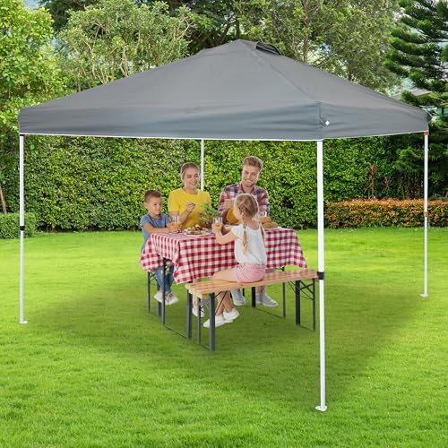 Sunnydaze 12 x 12 Foot Premium Pop-Up Canopy Shade with Vent - Gray