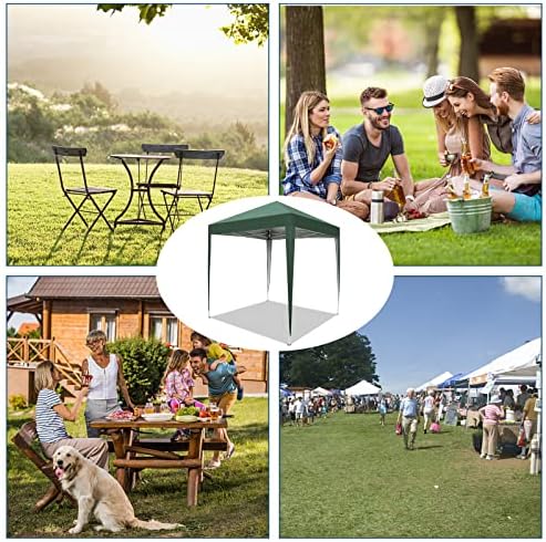 6.5x6.5ft Outdoor Pop Up Canopy Tents,Portable Instant Folding Gazebo,Green