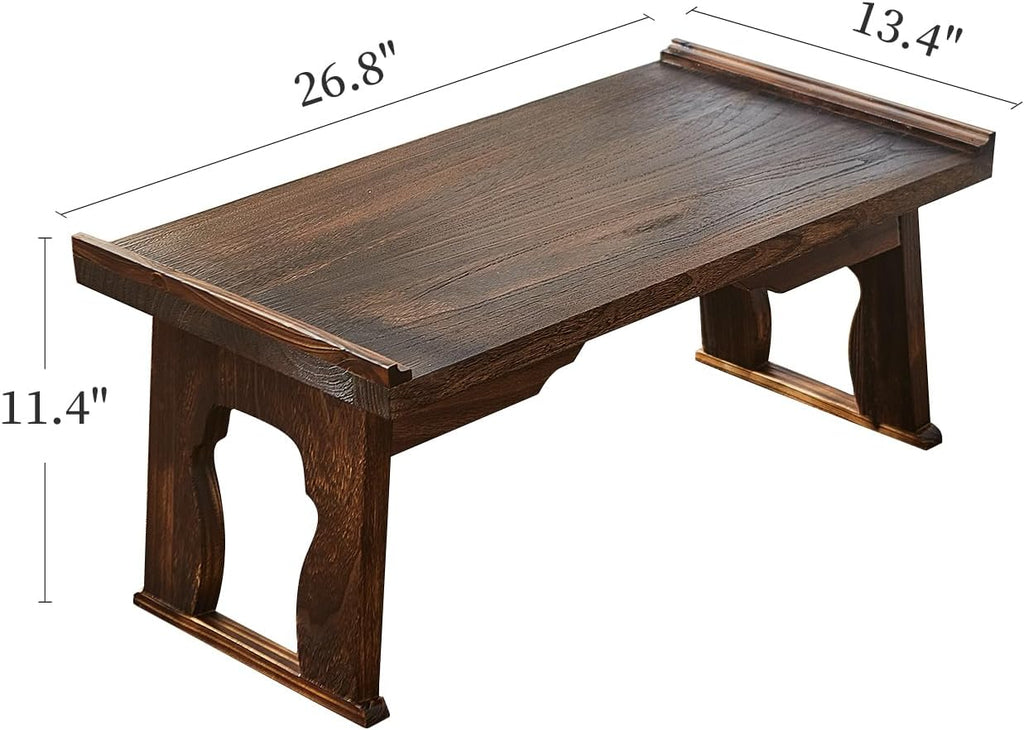 Foldable Japanese Small Floor Table, Wood Altar Meditation Table