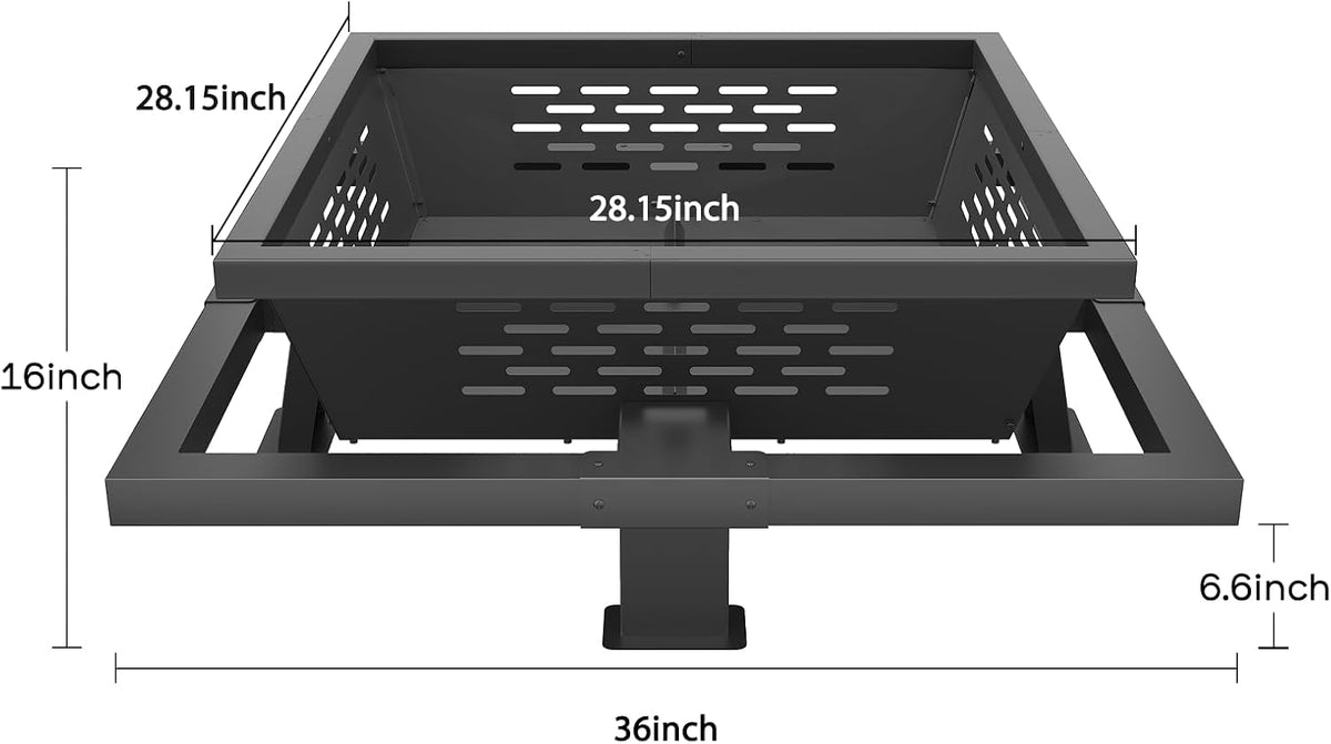 36 Inch Fire Pit for Outside, Outdoor Wood Burning Firepit with Poker, Heavy Duty Fire Pit for Camping, Backyard, Patio