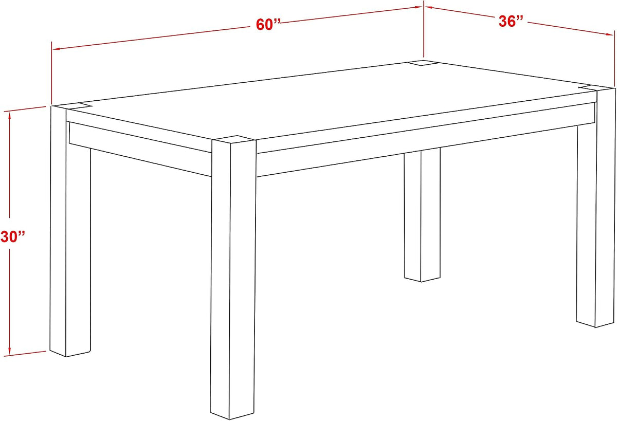 East West Furniture CN6-07-T Celina Dining Room Table - Rectangle Rustic Farmhouse Table , 36x60 Inch, Jacobean