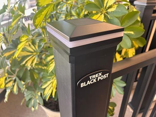 4.5" x 4.5" Composite Solar Deck Post Cap Light for a Trex Transcend Post (Black) by Decks of PA - Single Light