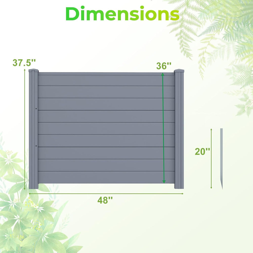GIANTEX No-Dig Air Conditioner Fence, 3 Panels, 48''W x 36''H, Gray