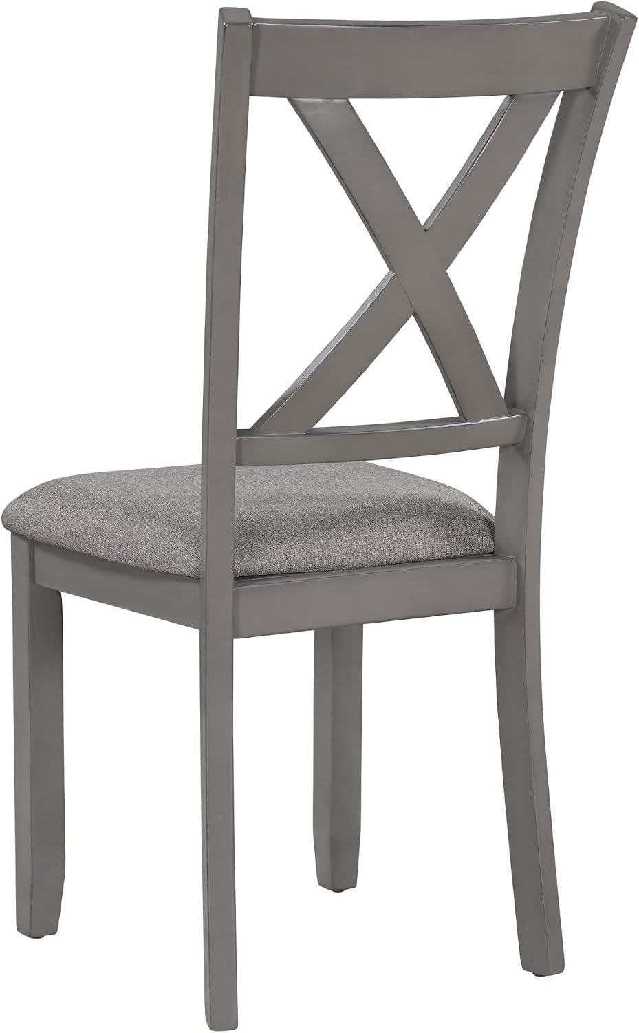 Merax 6-Piece Farmhouse Dining Table Set, 60" Solid Wood Rectangular Kitchen Table with 4 Upholstered Chairs & 1 Bench, Dining Room & Living Room Furniture, Gray