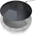 28 inch Metal Round Fire Pit Lid with Handle & Poker