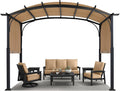 MASTERCANOPY 10x10 ft Heavy Duty Pergola with Sun Shade Canopy, Beige