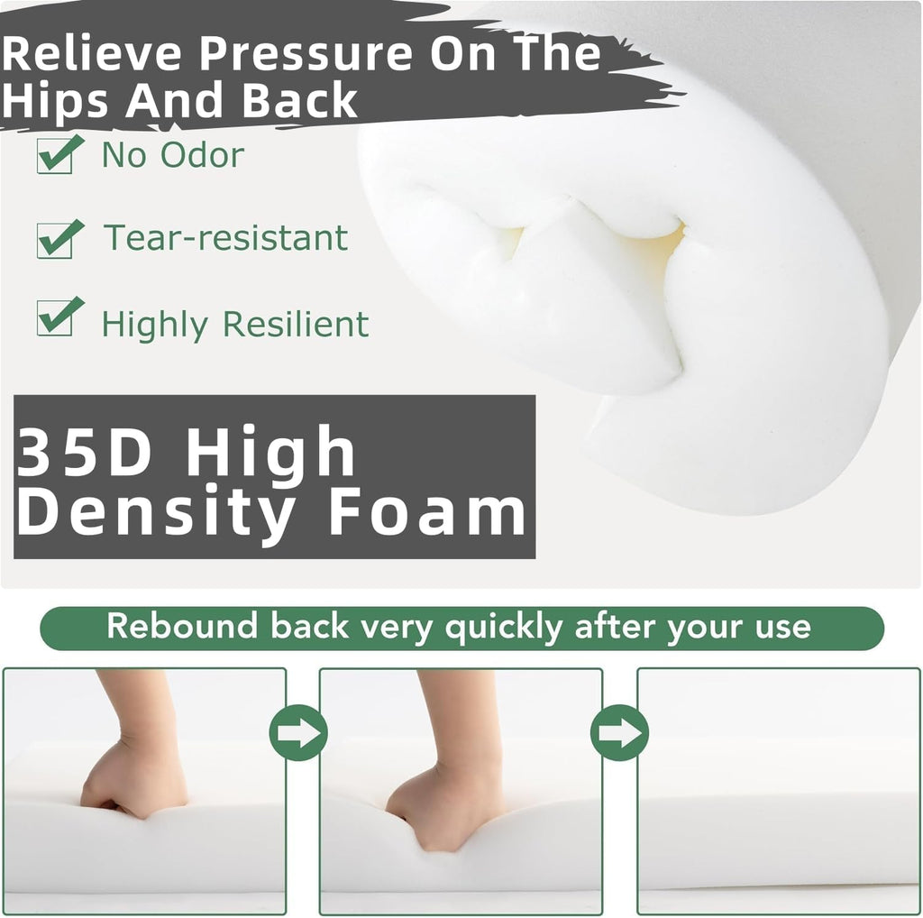 Patio Rattan Double Daybed Replacement Foam Cushion,58"x24"x2", 2-Set