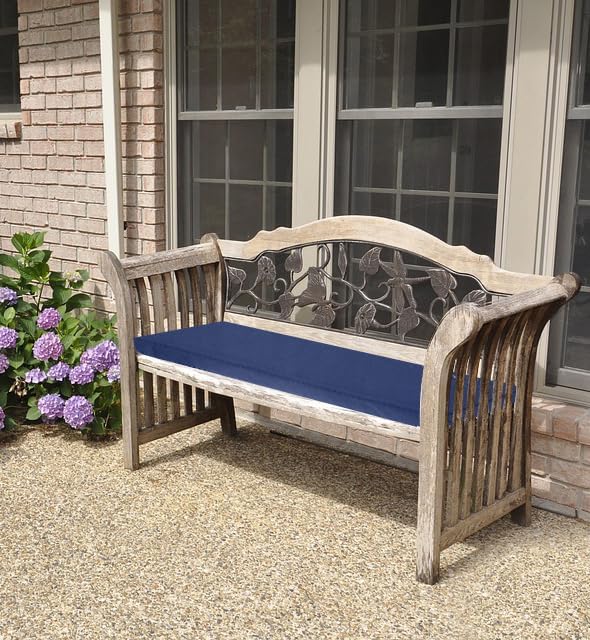 Sigmat Waterproof & Fade Resistant Outdoor Bench Cushion Black 48x16x2 Inch