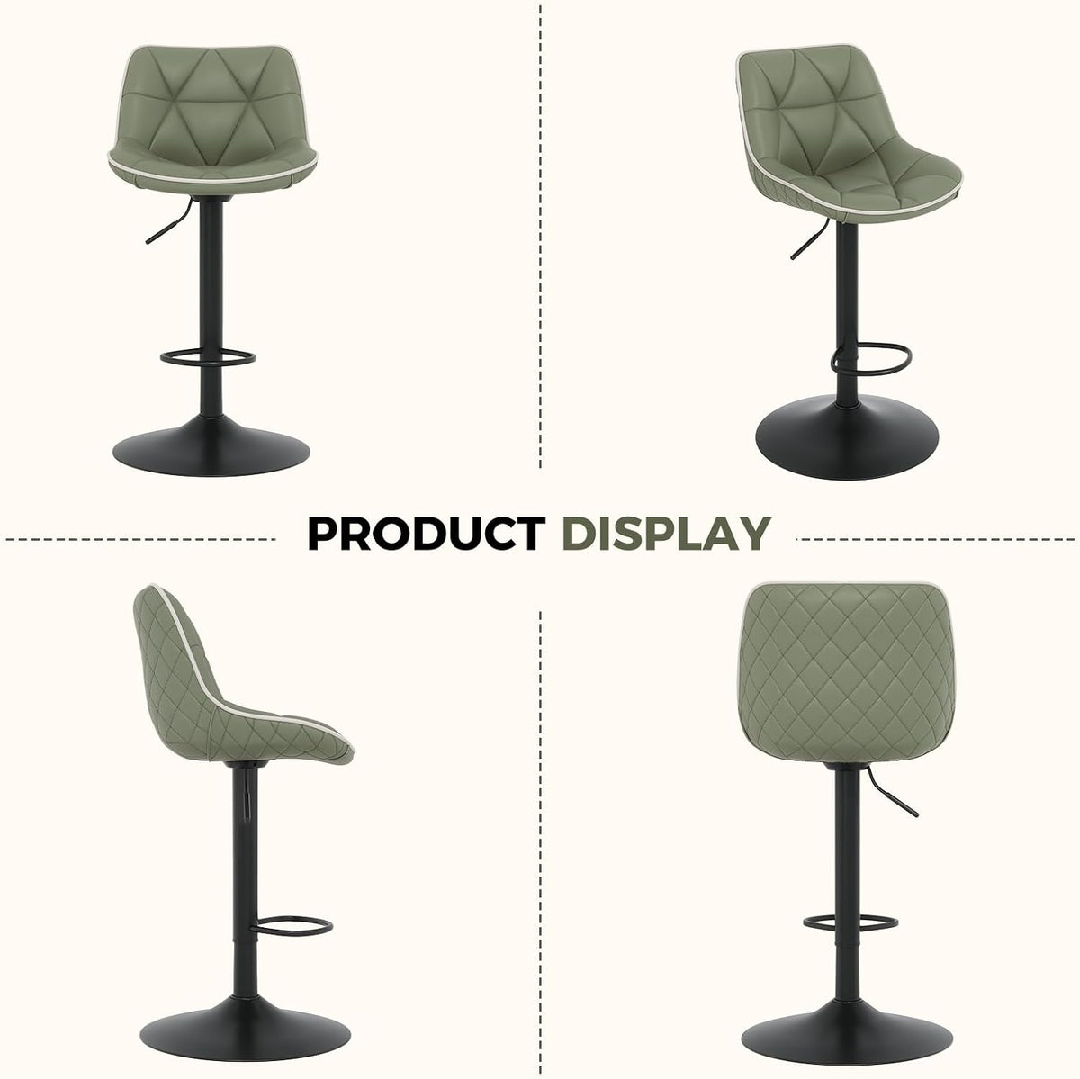 nalupatio bar stools set of 2, adjustable swivel, package contents