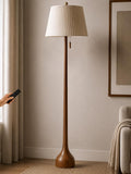 MOFFE Mid Century Modern Real Wood Floor Lamp with Remote, 2 Shades