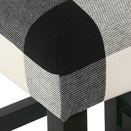 HomePop Open-Back Counter Stool, 24-Inch, Black Plaid