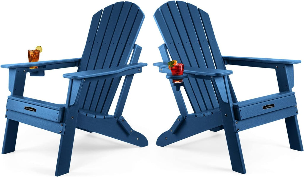 FUNBERRY Oversized Adirondack Folding Chair Set of 2, Fire Pit Chair 400LBS