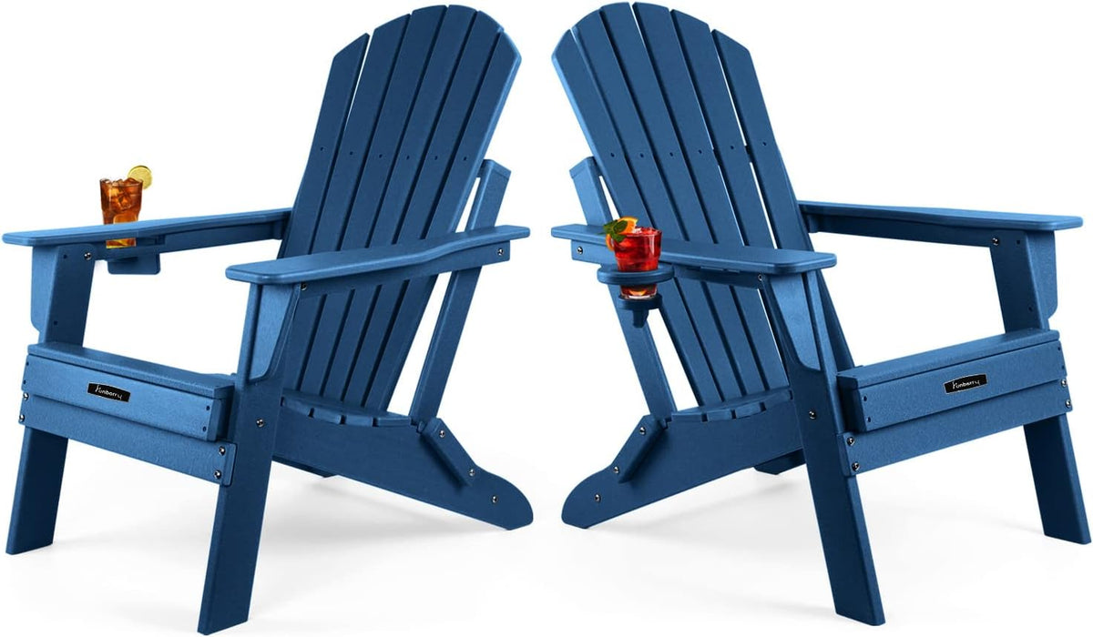 FUNBERRY Oversized Adirondack Folding Chair Set of 2, Fire Pit Chair 400LBS