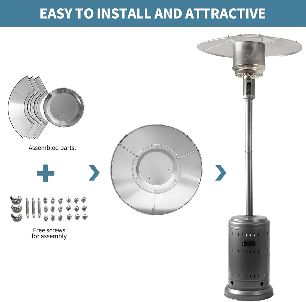 Kisworm 2 Units Patio Heater Heat Reflector Shield, Replacement Dome Part for Outdoor Heaters