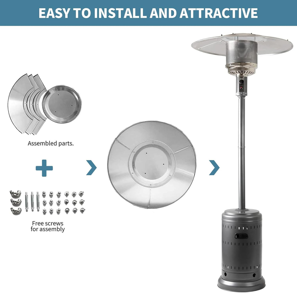 Kisworm 2 Units Patio Heater Heat Reflector Shield, Replacement Dome Part for Outdoor Heaters