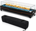 Grisun 28 Inch Tabletop Fire Pit with Glass Wind Guards for Patio & Camping