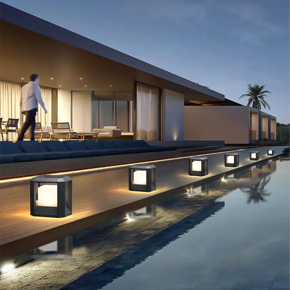 Hardwired LED Outdoor Post Light Waterproof Pillar Lamp