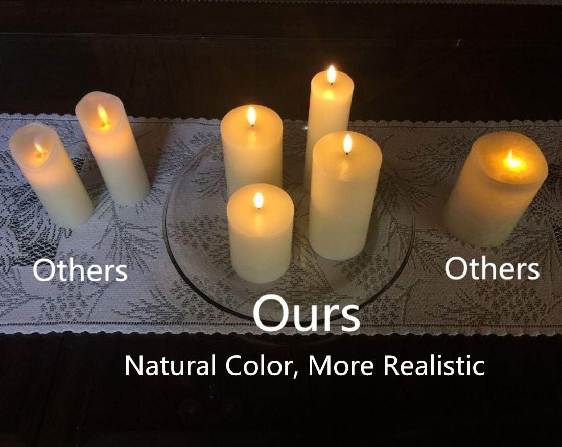 Eywamage Ivory Tall Flameless LED Pillar Candles with Remote Set of 9