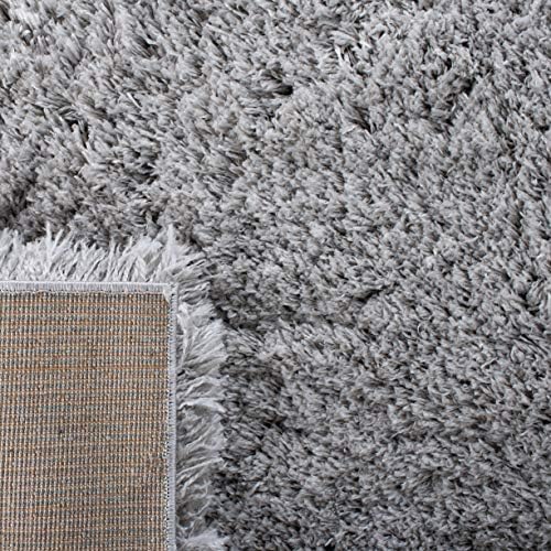 SAFAVIEH Polar Shag Collection Area Rug - 10' x 14', Silver, Solid Glam Design, Non-Shedding & Easy Care, 3-inch Thick Ideal for High Traffic Areas in Living Room, Bedroom (PSG800D)