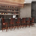 PADMA HOUSE Wooden Swivel High Bar Stool Set of 4, 180°Return Pub Stools