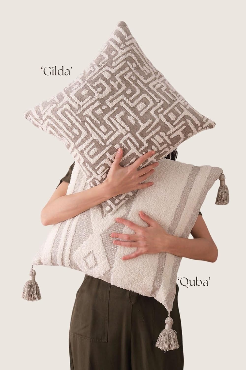 Woven Jacquard Throw Pillow Cover, Pack of 1 Geometric Pattern Textured Decorative Cushion Covers for Sofas, Couches, Fade Resistant Pillow for Sofa & Couch, Gilda, Green, 18x18 Inch