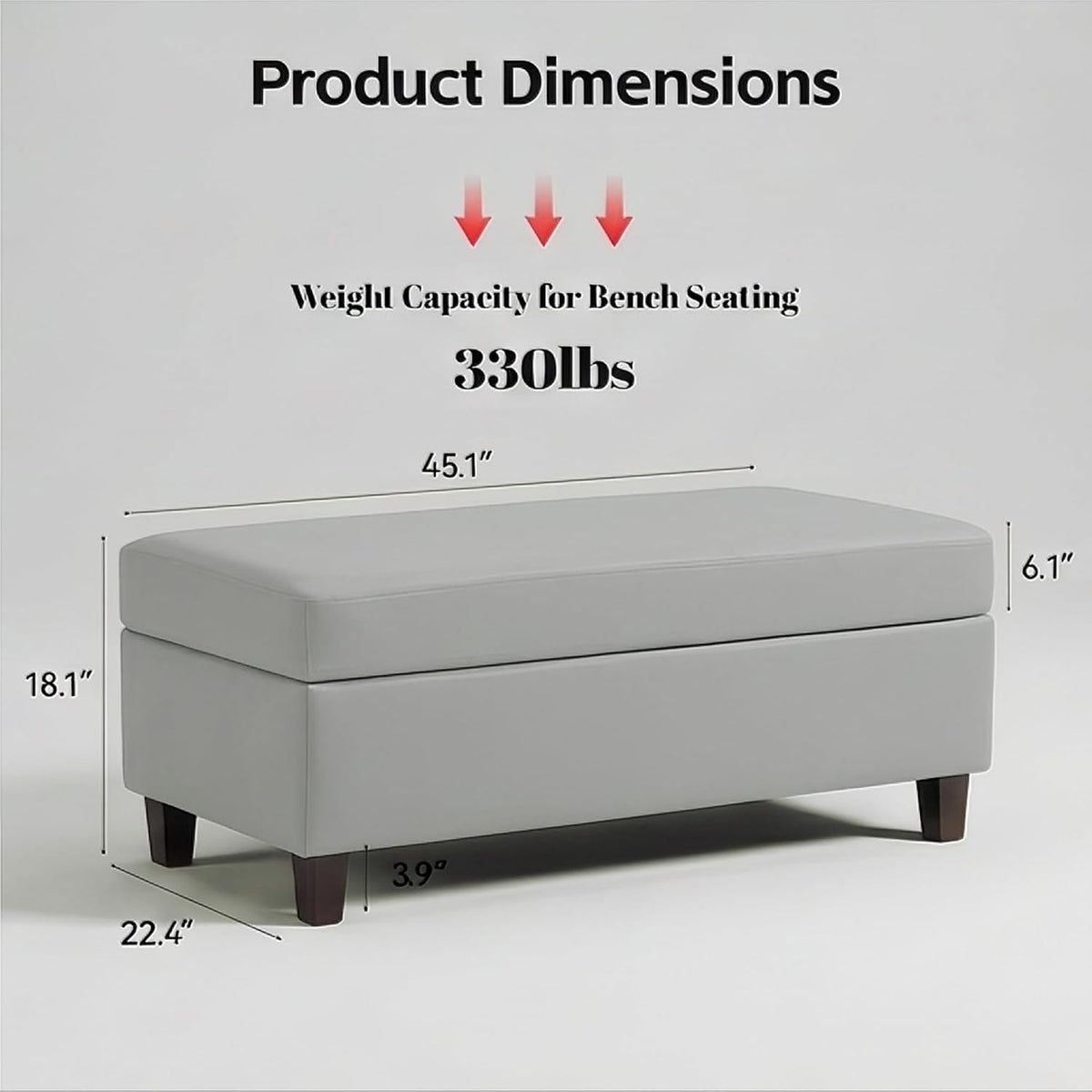 genteaco 45" ottoman coffee table with storage, reversible shown in use