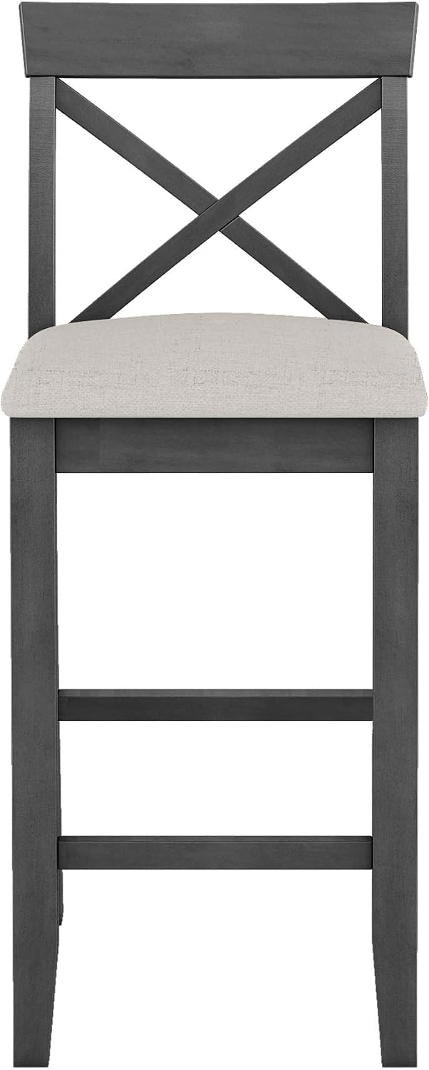 LUMISOL 3 Piece Pub Table and Chair Set, Small Bar Height Kitchen Table and Chairs, Breakfast Nook Table Set, 3 Piece High Top Dining Table for 2, Gray