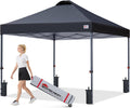 MASTERCANOPY 10x10 Durable Pop Up Canopy Tent with Roller Bag, Black