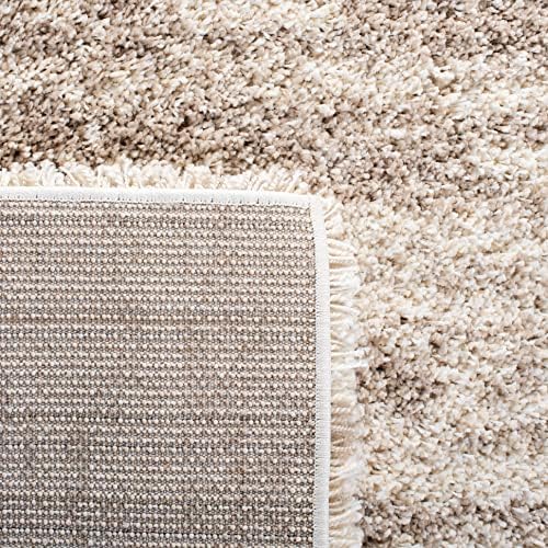SAFAVIEH Hudson Shag Collection Area Rug - 11' x 15', Ivory/Beige, Geometric Design, Plush 1.9 Inch Thick Ideal for High Traffic Areas in Living Room, Bedroom, Dining (SGH206B)