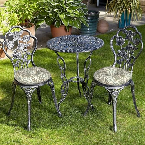 LVTXIII Outdoor Bistro Chair Cushions, 15"x15"x4" Round Patio Chair Cushions, All Weather Tufted Seat Cushions for Patio Furniture Use, Set of 2, Floral Symphony‌