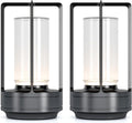Rechargeable Cordless Small Metal Table Lamp, Stepless Dimming, 3-Color