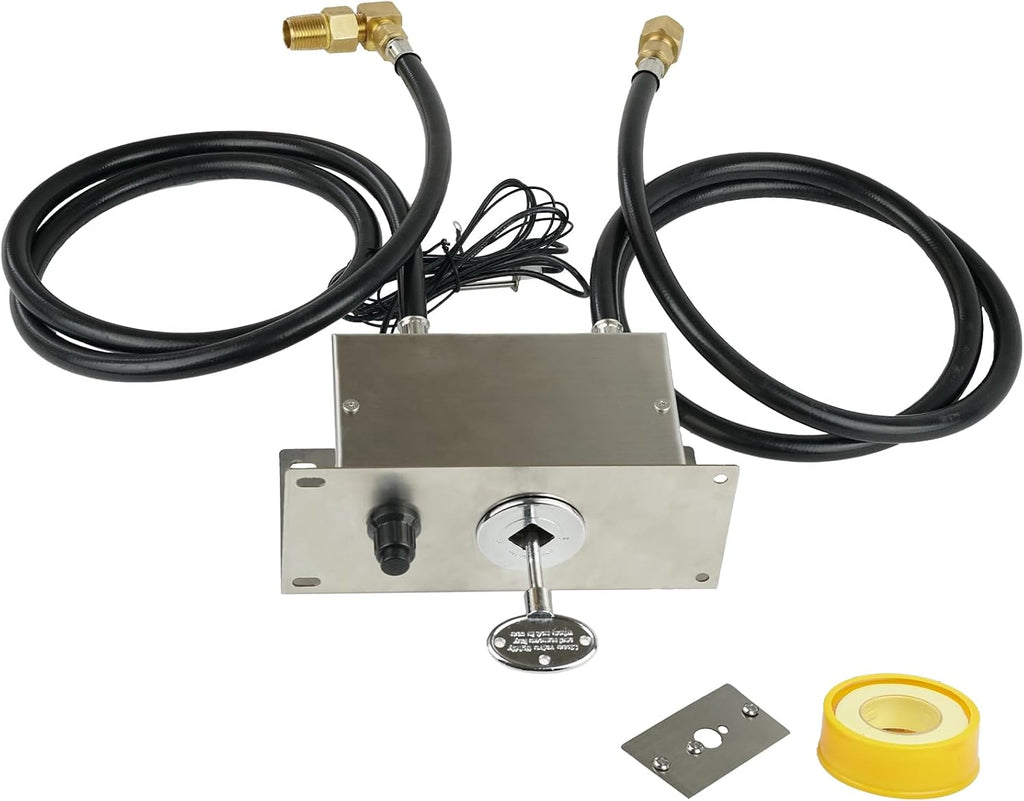 All-in-One Natural Gas Fire Pit Ignition System Kit, Outdoor DIY Fire Pit Accessory
